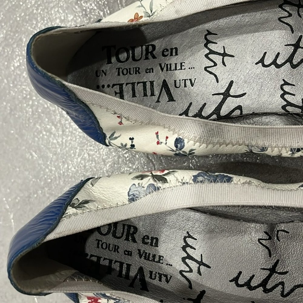 [39.5/US9.5] Un Tour en Ville Slip in Floral Leather Flat Shoe - Picture 2 of 7